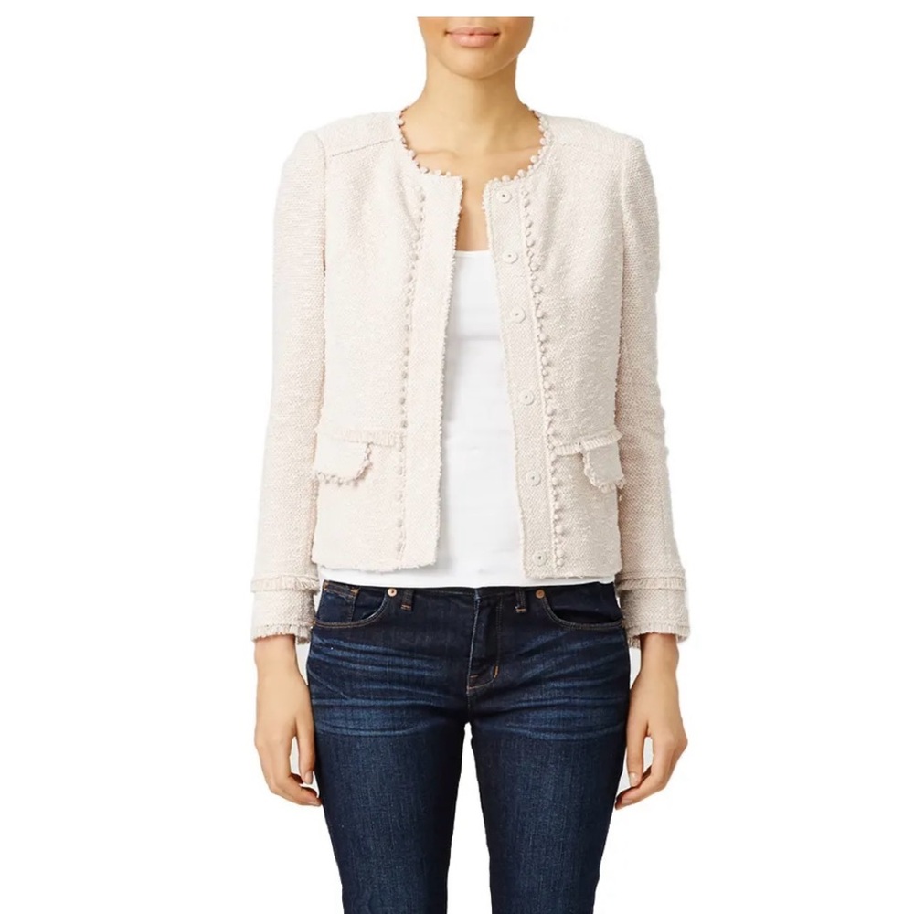 Rebecca Taylor Stretch Boucle Crop Blazer